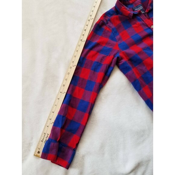 AMERICAN EAGLE Plaid Boyfriend Women's Large Shirt Lumberjack Shacket Jacket - Picture 6 of 8